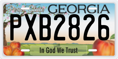 GA license plate PXB2826