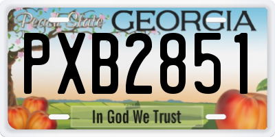 GA license plate PXB2851