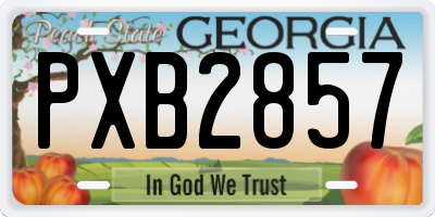 GA license plate PXB2857