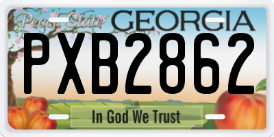 GA license plate PXB2862