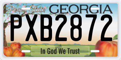 GA license plate PXB2872
