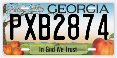 GA license plate PXB2874