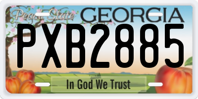 GA license plate PXB2885