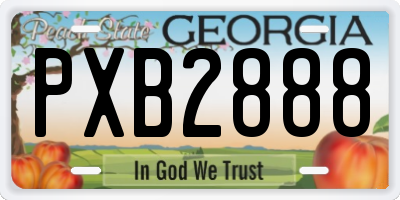 GA license plate PXB2888