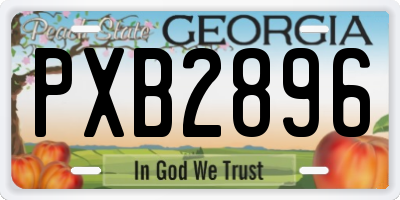 GA license plate PXB2896
