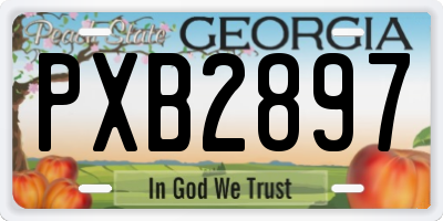GA license plate PXB2897