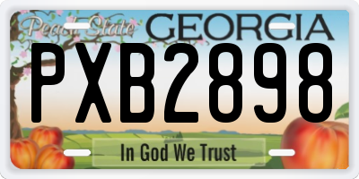 GA license plate PXB2898