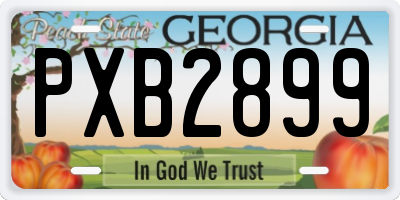 GA license plate PXB2899