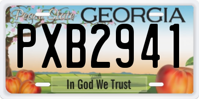 GA license plate PXB2941