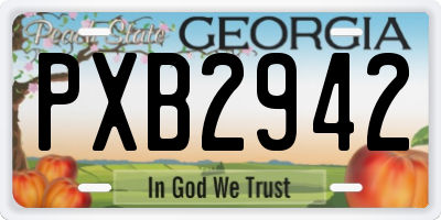 GA license plate PXB2942