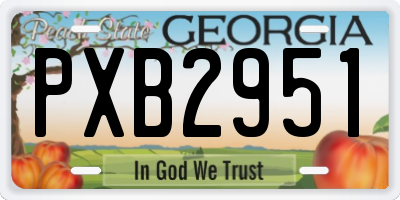 GA license plate PXB2951