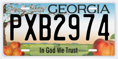GA license plate PXB2974
