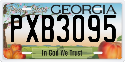 GA license plate PXB3095