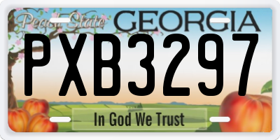 GA license plate PXB3297