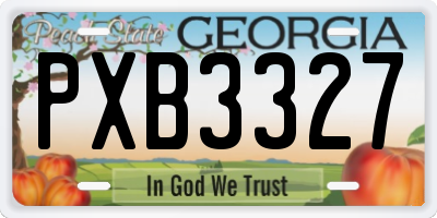 GA license plate PXB3327