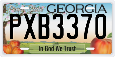 GA license plate PXB3370