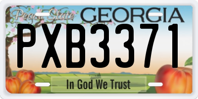 GA license plate PXB3371