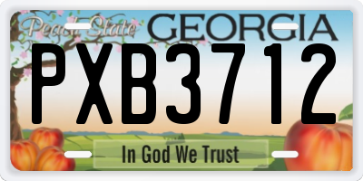 GA license plate PXB3712