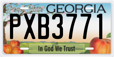 GA license plate PXB3771