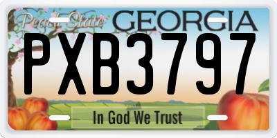 GA license plate PXB3797