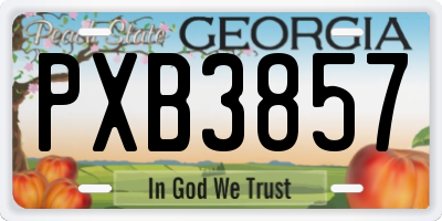 GA license plate PXB3857