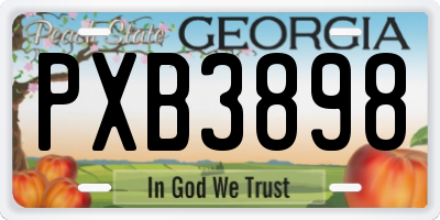 GA license plate PXB3898