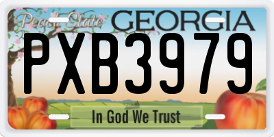 GA license plate PXB3979