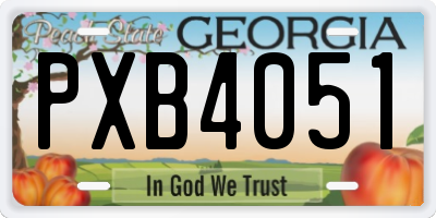 GA license plate PXB4051