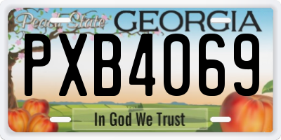 GA license plate PXB4069