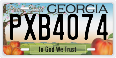GA license plate PXB4074
