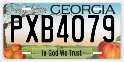 GA license plate PXB4079