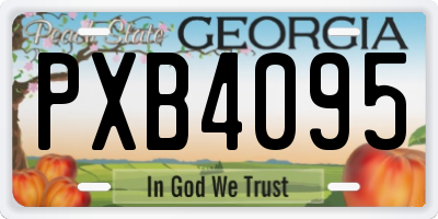 GA license plate PXB4095