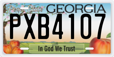 GA license plate PXB4107