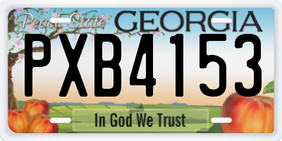 GA license plate PXB4153