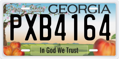 GA license plate PXB4164