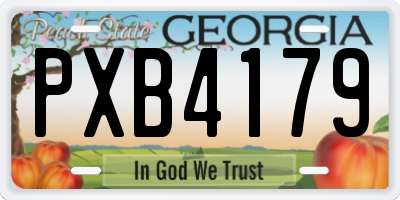GA license plate PXB4179