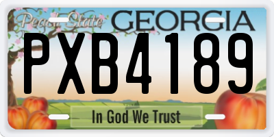GA license plate PXB4189