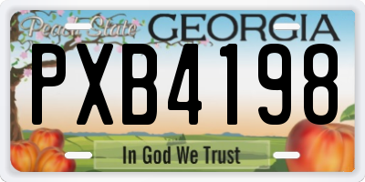 GA license plate PXB4198