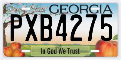 GA license plate PXB4275
