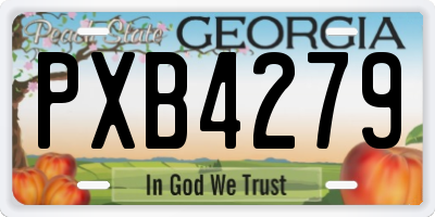 GA license plate PXB4279