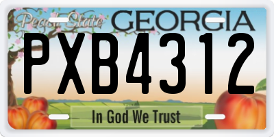 GA license plate PXB4312