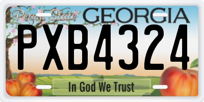 GA license plate PXB4324