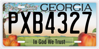GA license plate PXB4327
