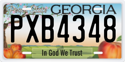 GA license plate PXB4348