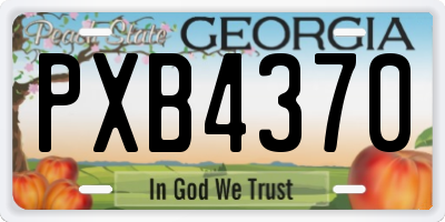 GA license plate PXB4370