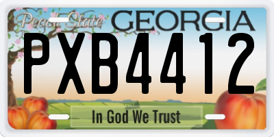 GA license plate PXB4412