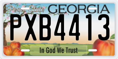 GA license plate PXB4413