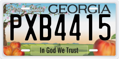 GA license plate PXB4415