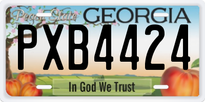 GA license plate PXB4424