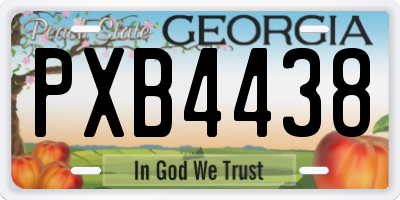 GA license plate PXB4438